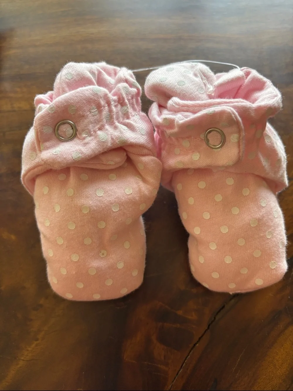 Pink Polka Dot Baby Booties 3-6 months